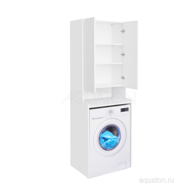Шкаф для стириальной машины подвесной белый 65см Aquaton Лондри 1A260503LH010