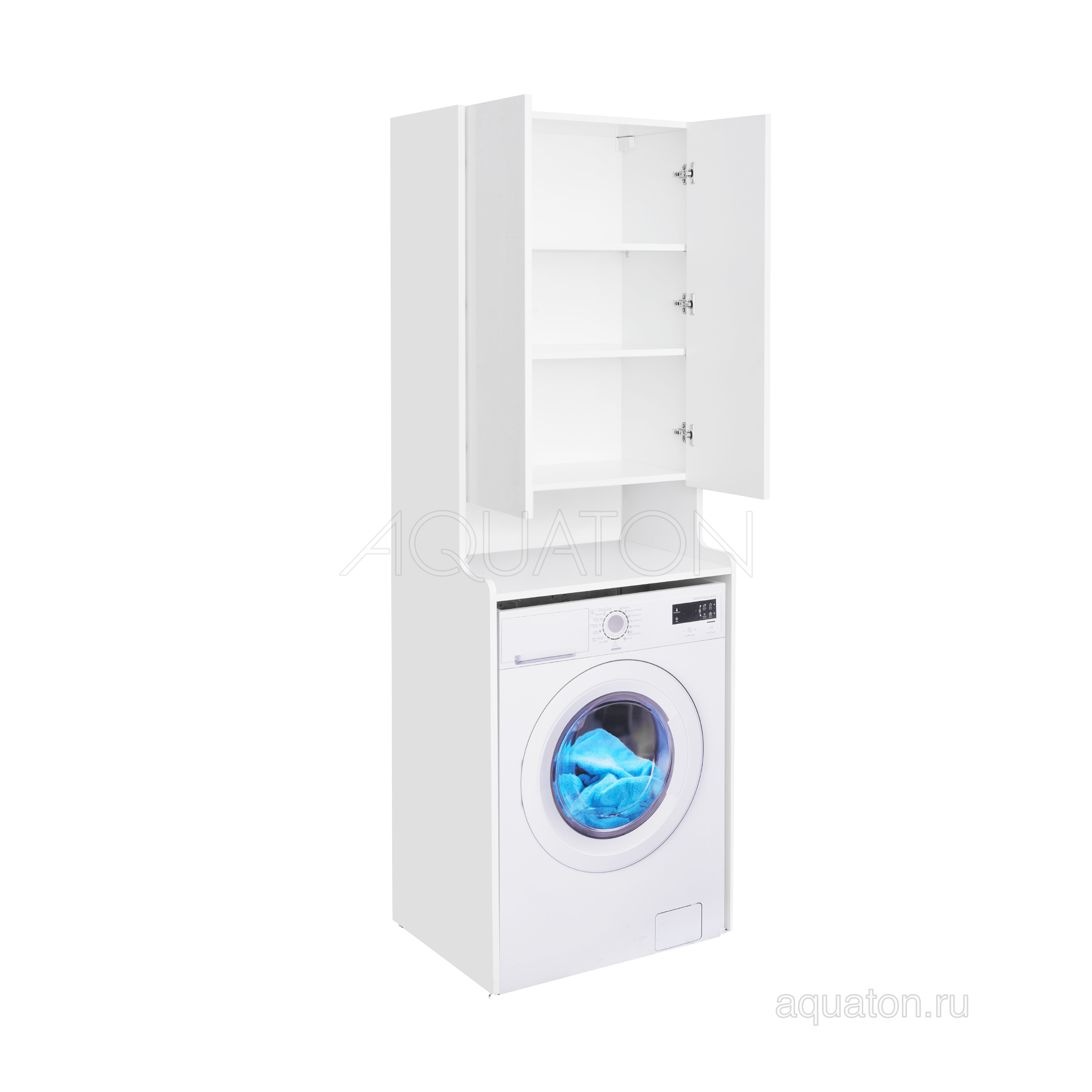 Шкаф для стириальной машины подвесной белый 65см Aquaton Лондри 1A260503LH010