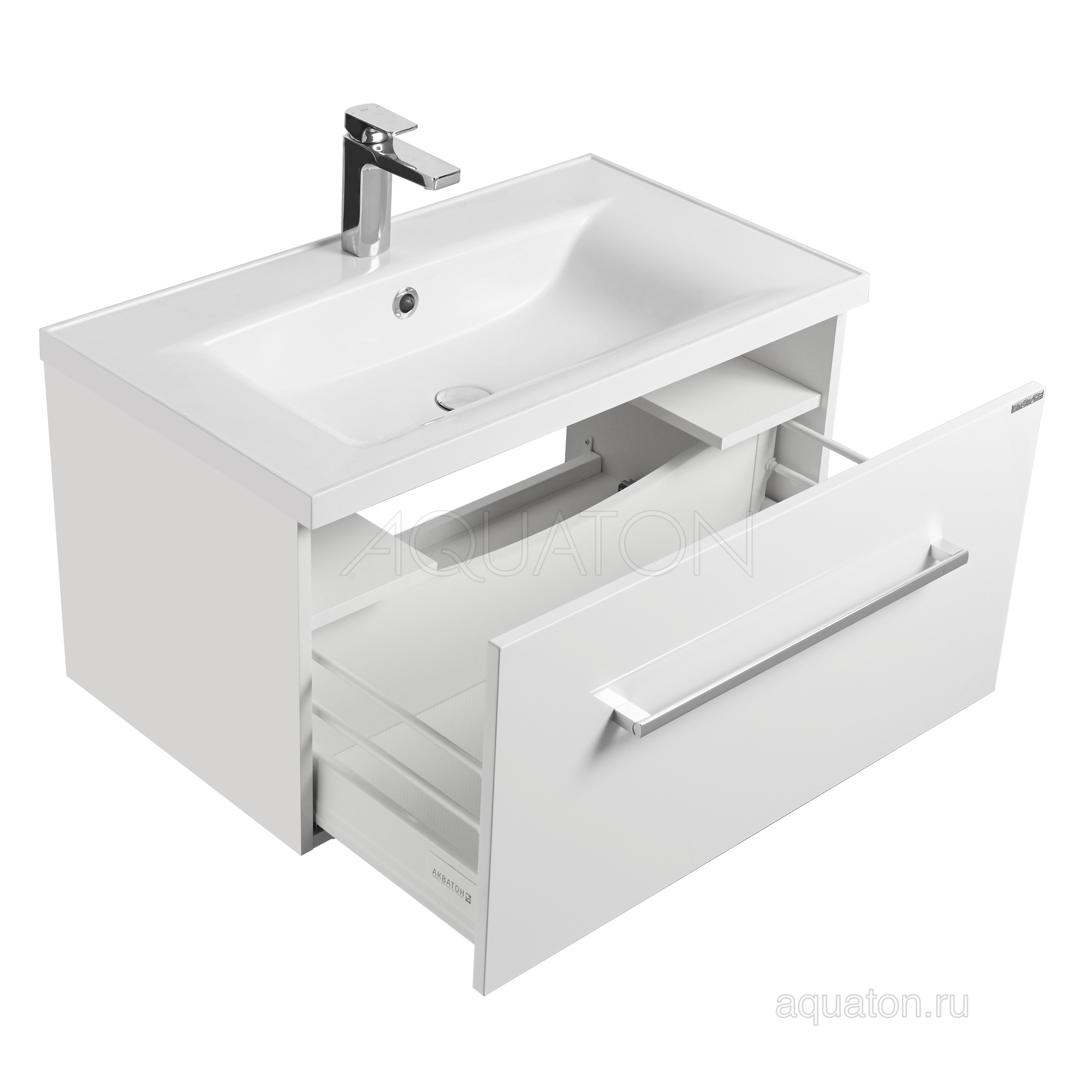 Тумба под раковину белая 80см AQUATON Мадрид 1A126801MA010