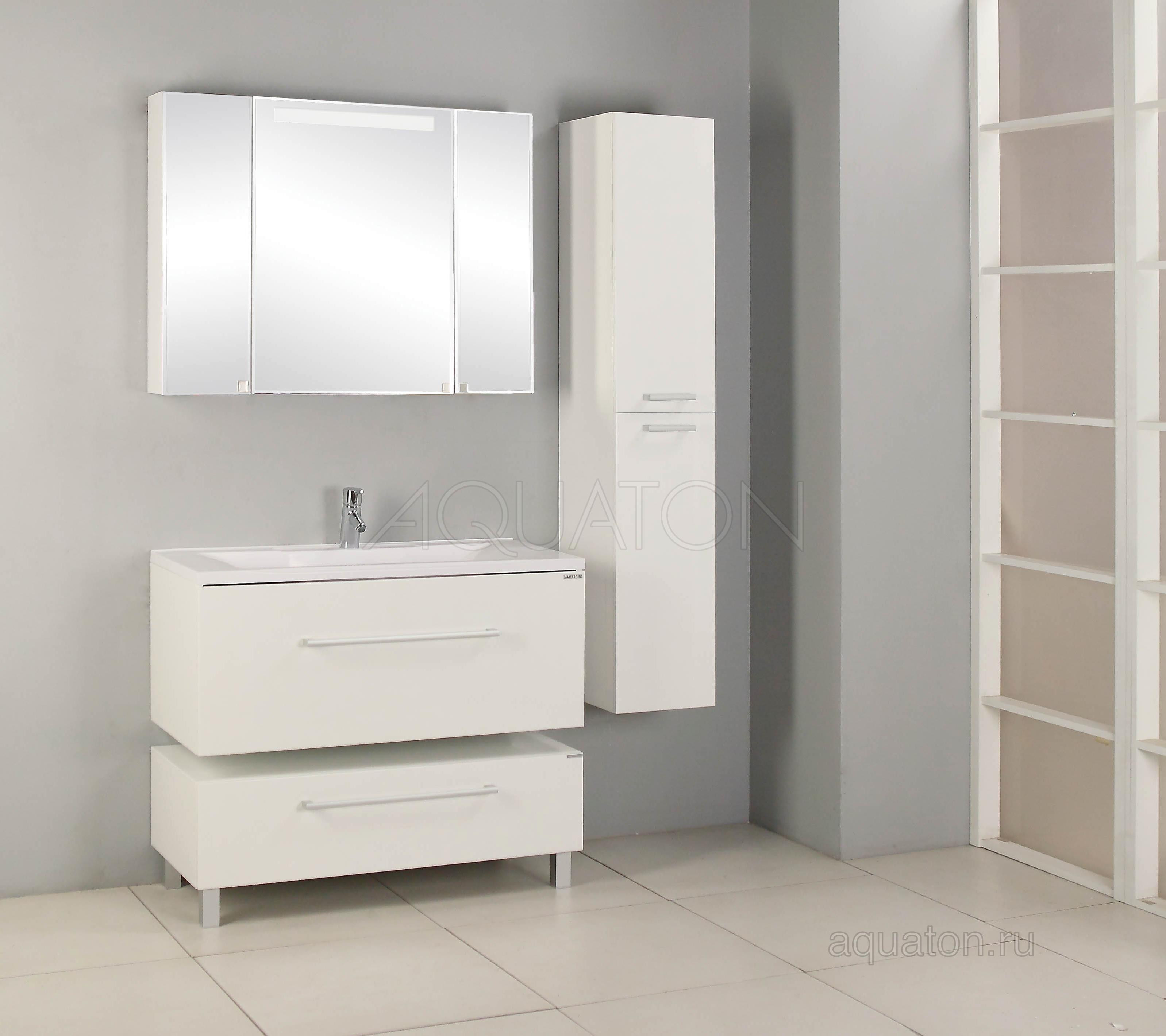 Тумба под раковину белая 100см AQUATON Мадрид 1A126901MA010