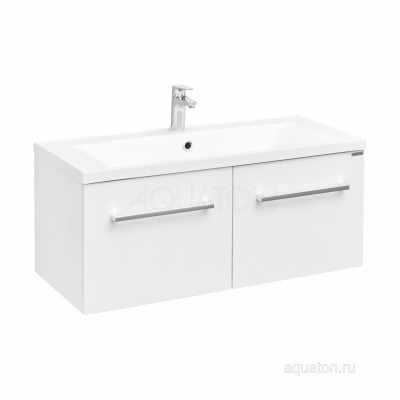 Тумба под раковину 2 ящика белая 100см AQUATON Мадрид 1A128001MA010