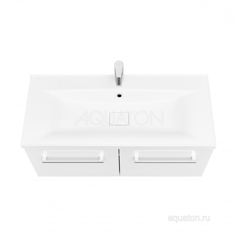 Тумба под раковину 2 ящика белая 100см AQUATON Мадрид 1A128001MA010
