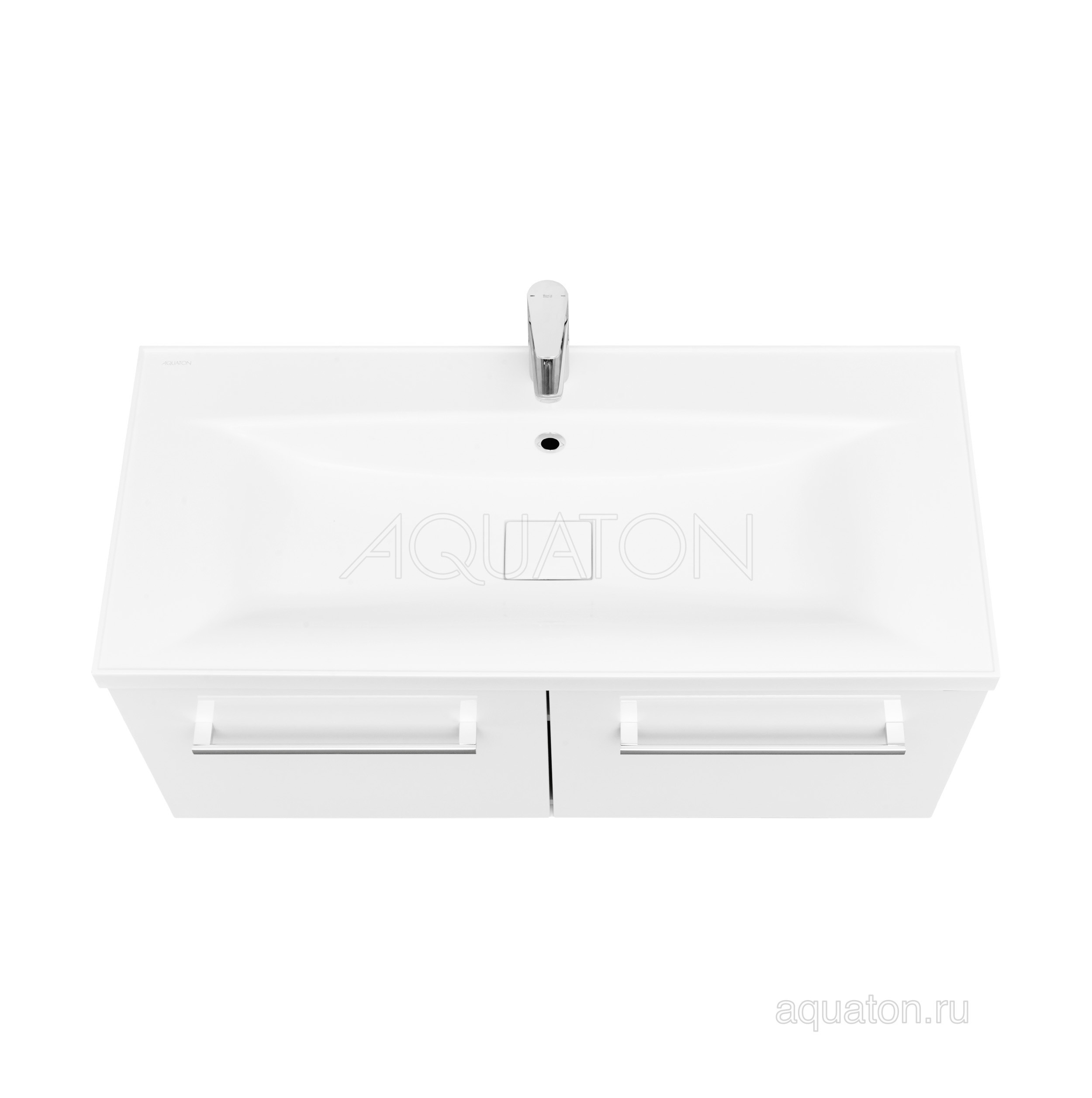 Тумба под раковину 2 ящика белая 100см AQUATON Мадрид 1A128001MA010