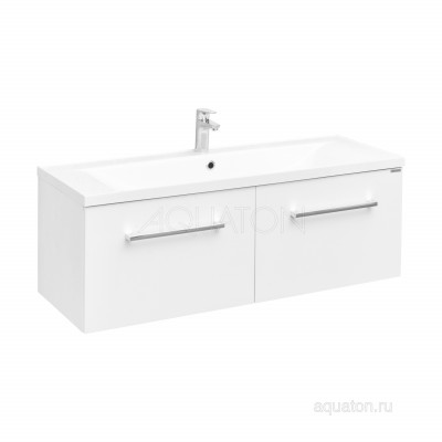 Тумба под раковину 2 ящика белая 120см AQUATON Мадрид 1A170301MA010