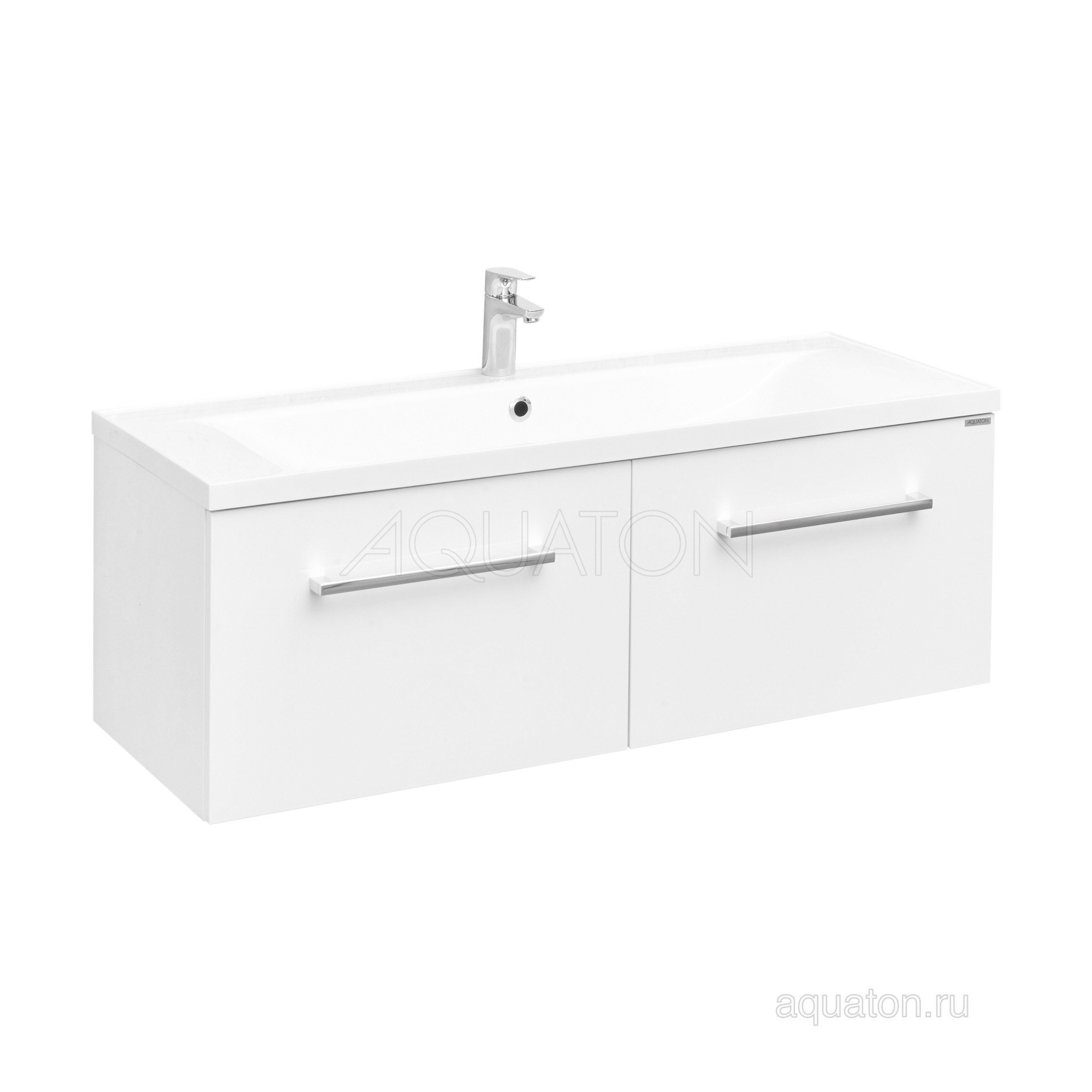 Тумба под раковину 2 ящика белая 120см AQUATON Мадрид 1A170301MA010