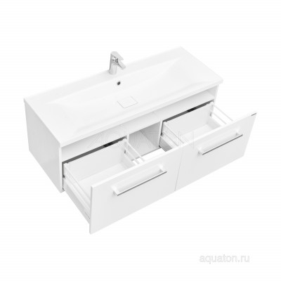 Тумба под раковину 2 ящика белая 120см AQUATON Мадрид 1A170301MA010