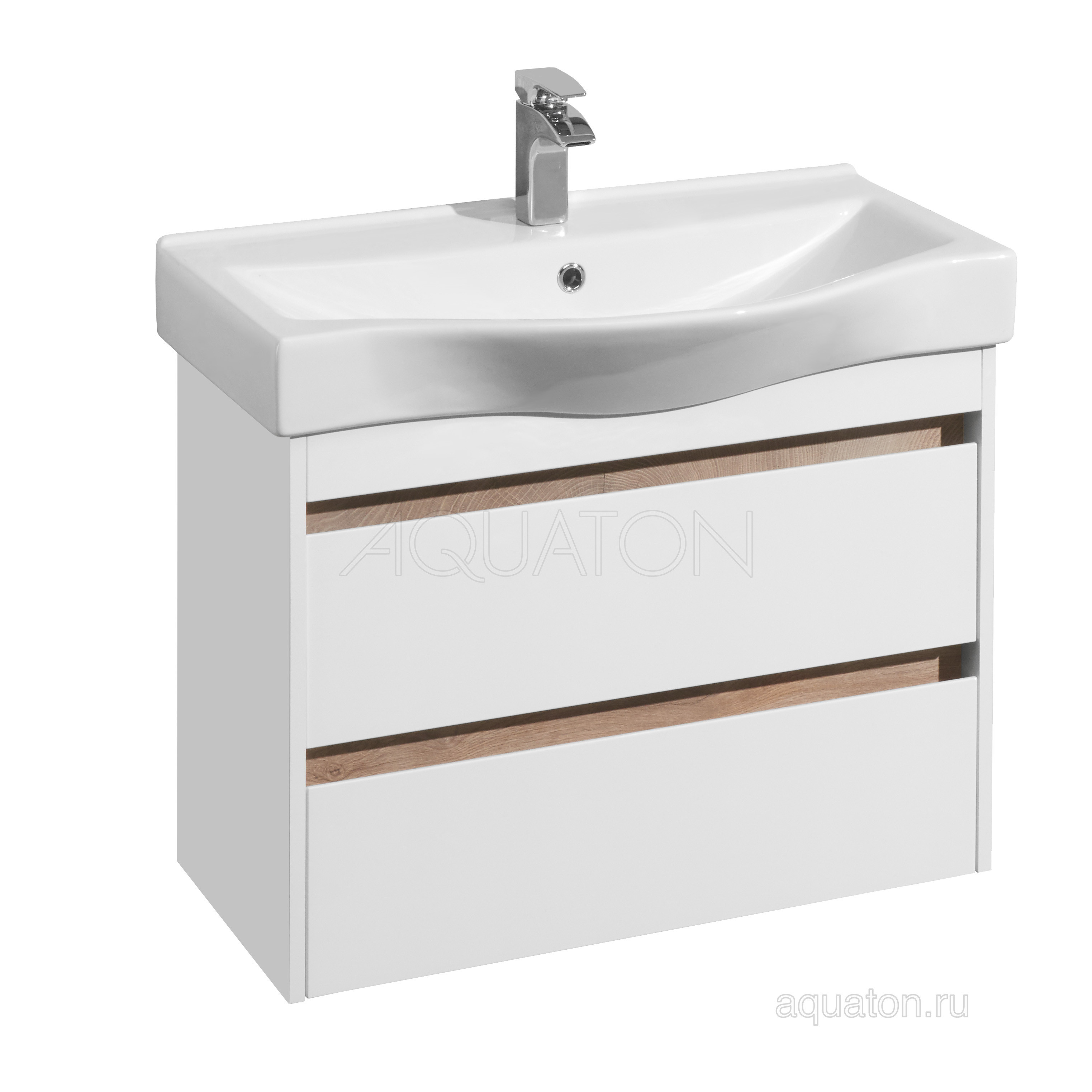 Тумба под раковину белая 80см AQUATON Нортон 1A248901NT010
