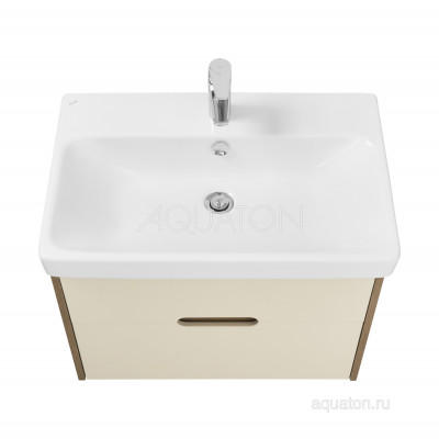 Тумба под раковину бежевая/дуб 70см AQUATON Оливия 1A254301OLVG0