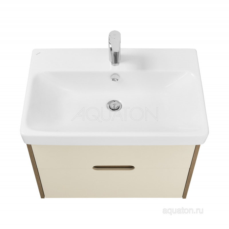 Тумба под раковину бежевая/дуб 70см AQUATON Оливия 1A254301OLVG0