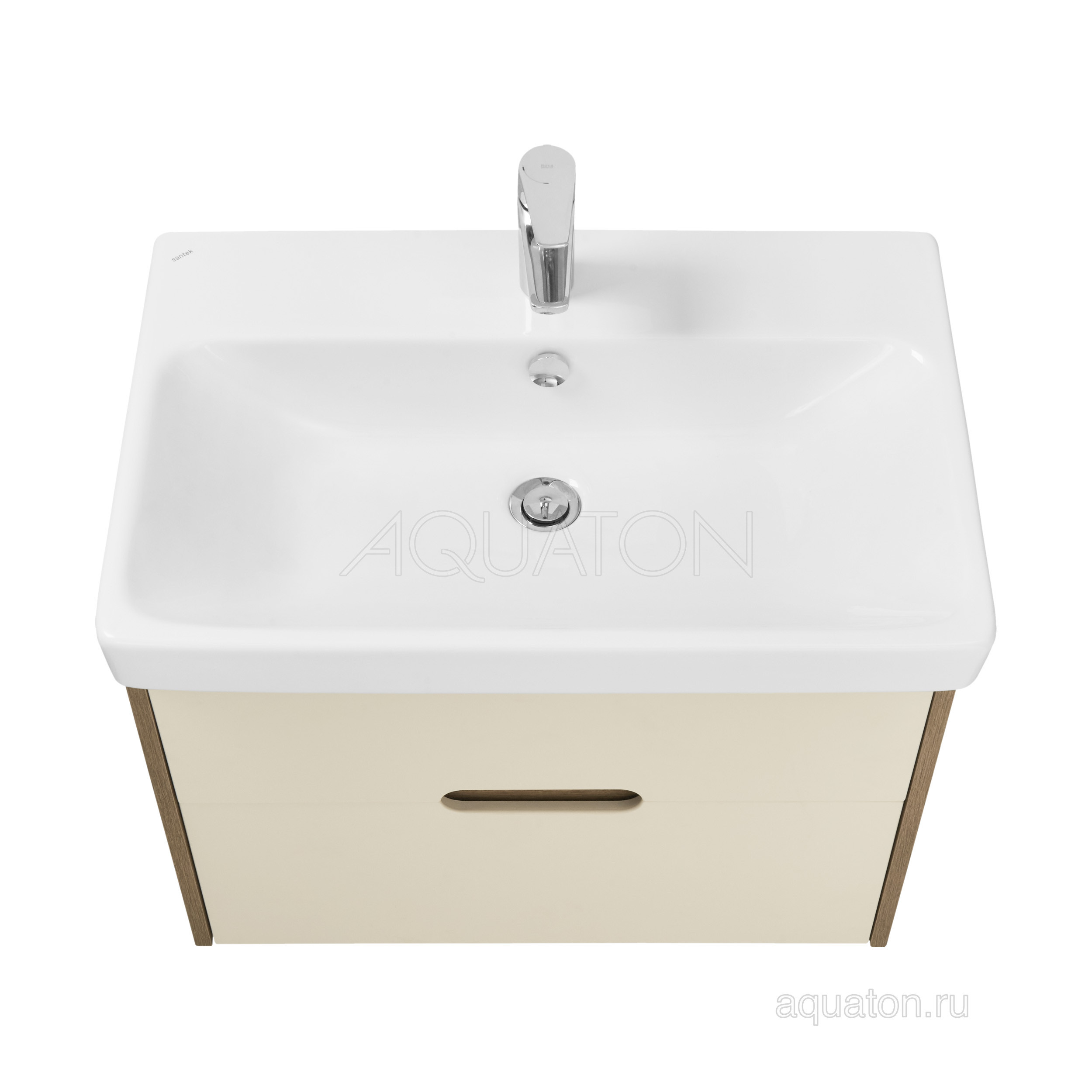 Тумба под раковину бежевая/дуб 70см AQUATON Оливия 1A254301OLVG0