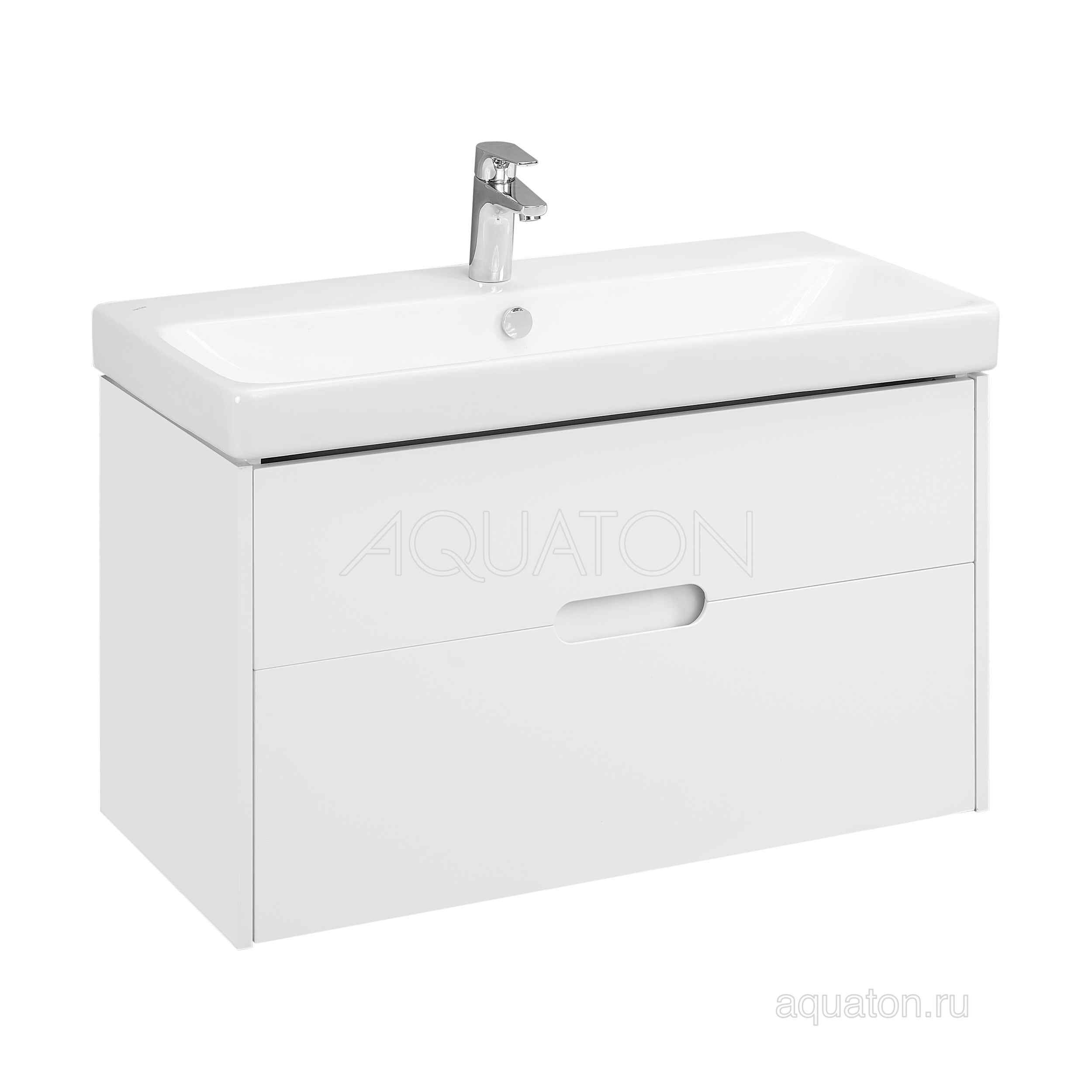Тумба под раковину белая 90см AQUATON Оливия 1A254401OL010