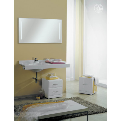 Зеркало с подсветкой белое 120см Aquaton Отель 1A101402OT010