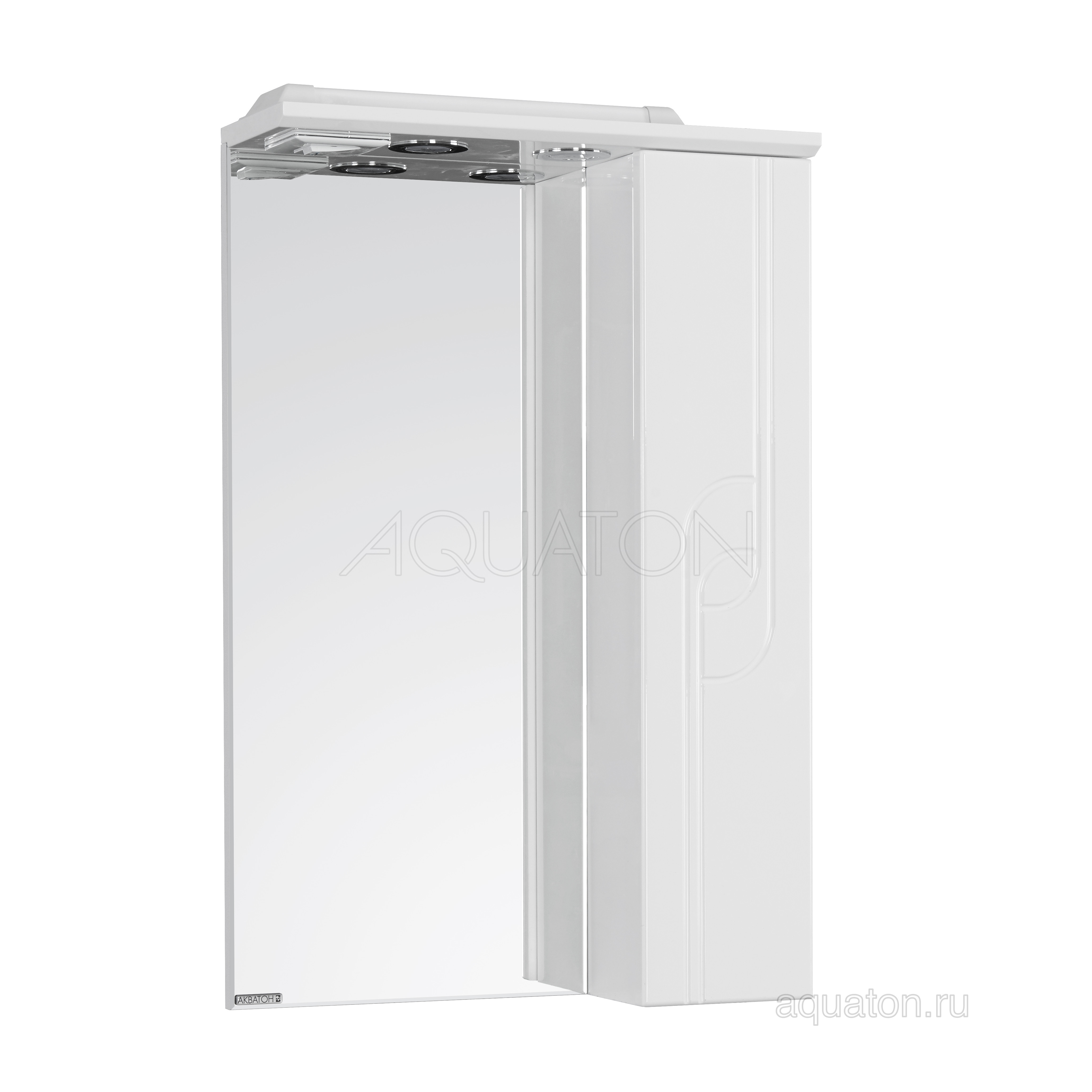 Зеркальный шкаф белый правый 50см Aquaton Панда 1A007402PD01R