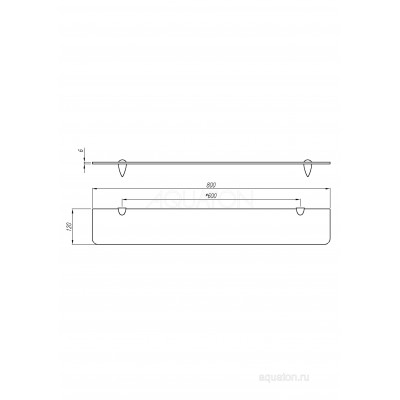 Полка подвесная стеклянная 80см Aquaton 1A144603AA010