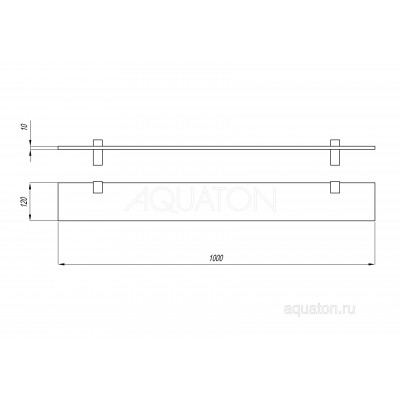 Полка подвесная стеклянная 100см Aquaton 1A121903TU010