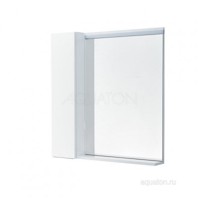 Зеркальный шкаф белый/грецкий орех 80см Aquaton Рене 1A222502NRC80