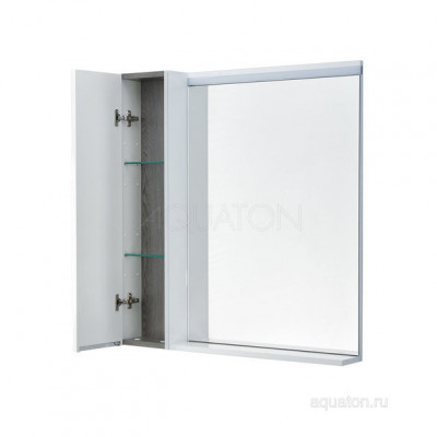 Зеркальный шкаф белый/грецкий орех 80см Aquaton Рене 1A222502NRC80