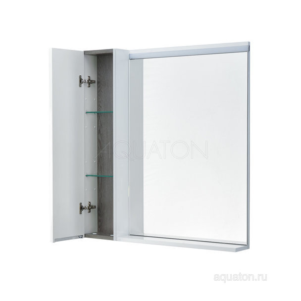 Зеркальный шкаф белый/грецкий орех 80см Aquaton Рене 1A222502NRC80