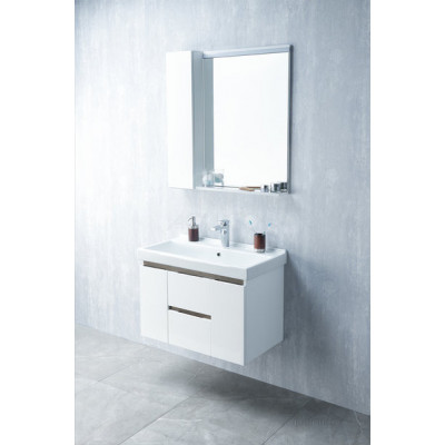 Зеркальный шкаф белый/грецкий орех 80см Aquaton Рене 1A222502NRC80