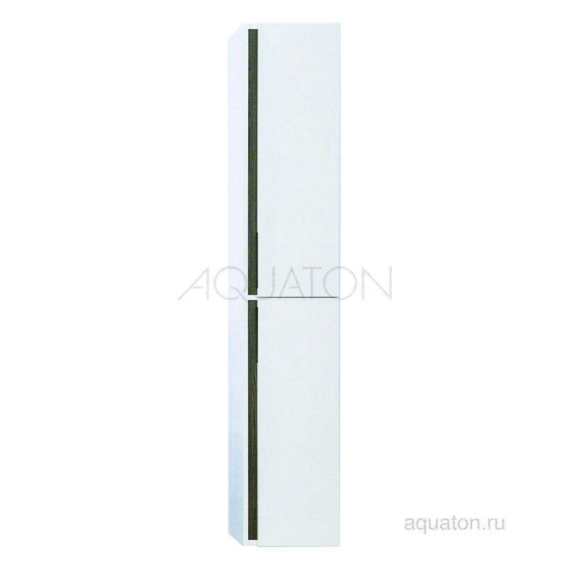 Шкаф-пенал подвесной белый/грецкий орех 40см Aquaton Рене 1A222003NRC80