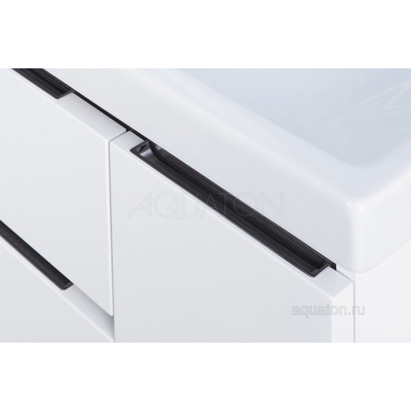 Тумба под раковину белая/грецкий орех 60см AQUATON Рене 1A258501NRC80