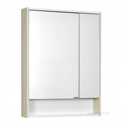 Зеркальный шкаф белый/ясень 65см Aquaton Рико 1A215202RIB90