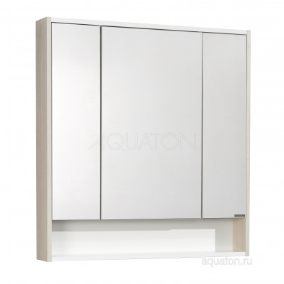 Зеркальный шкаф белый/ясень 80см Aquaton Рико 1A215302RIB90