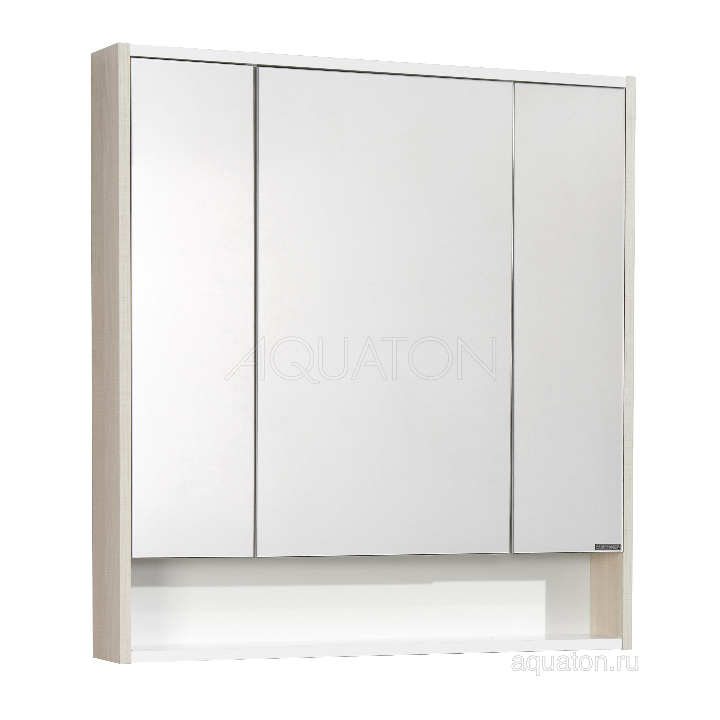 Зеркальный шкаф белый/ясень 80см Aquaton Рико 1A215302RIB90