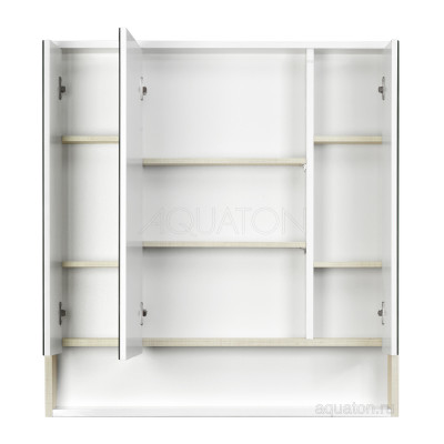 Зеркальный шкаф белый/ясень 80см Aquaton Рико 1A215302RIB90