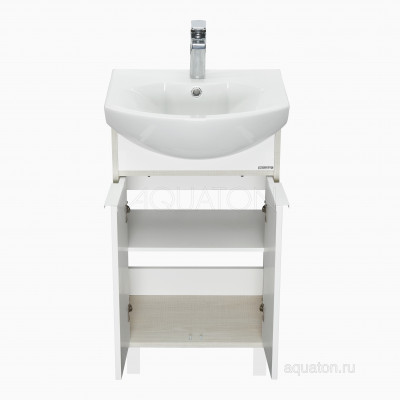 Тумба под раковину белая/ясень 50см AQUATON Рико 1A212401RIB90