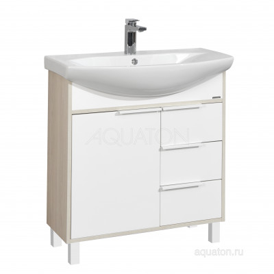 Тумба под раковину белая/ясень 80см AQUATON Рико 1A215401RIB90