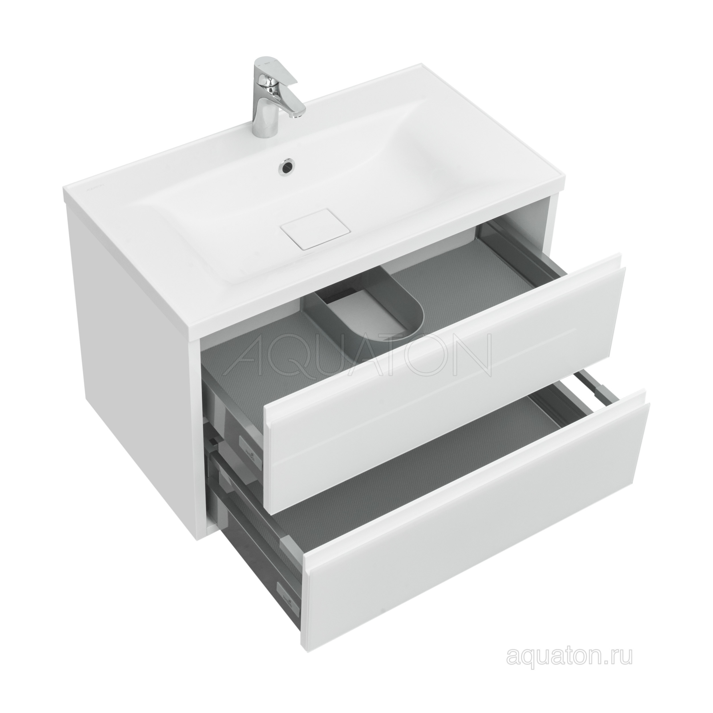 Тумба под раковину белая 80см AQUATON Римини 1A226701RN010