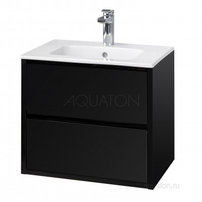 Тумба под раковину черная 60см AQUATON Римини 1A226601RN950