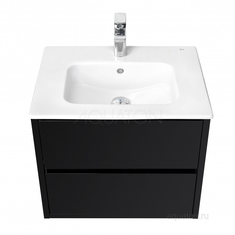 Тумба под раковину черная 60см AQUATON Римини 1A226601RN950