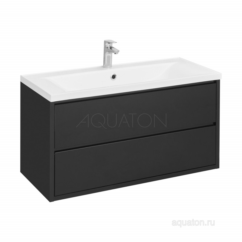 Тумба под раковину черная 100см AQUATON Римини 1A234601RN950