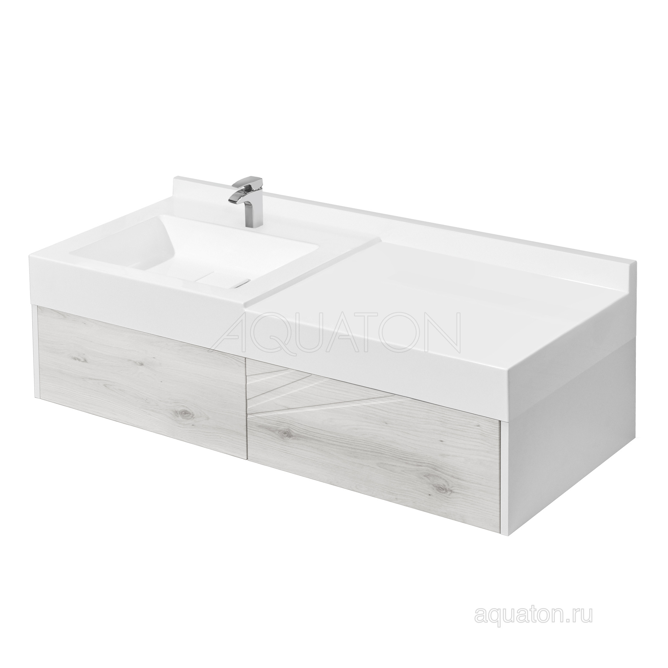 Тумба под раковину белый/ольха 100см AQUATON Сакура 1A234901SKW80
