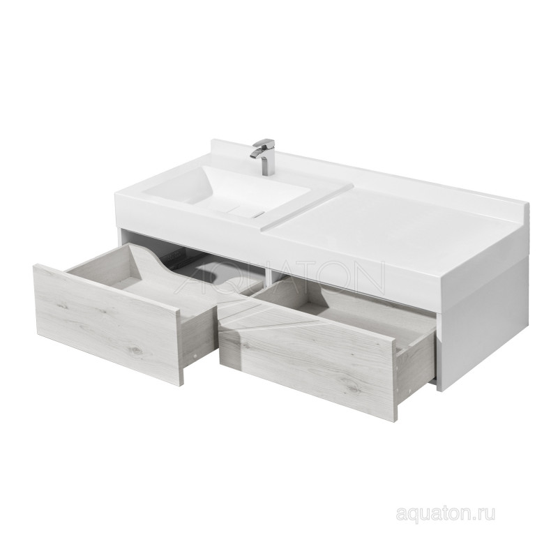 Тумба под раковину белый/ольха 100см AQUATON Сакура 1A234901SKW80