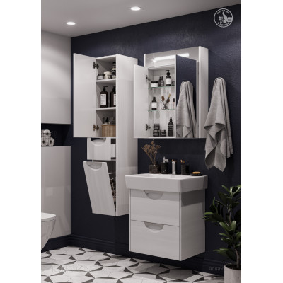 Зеркальный шкаф дуб 60см Aquaton Сильва 1A216202SIW70