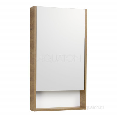 Зеркальный шкаф белый/дуб 45см Aquaton Сканди 1A252002SDZ90