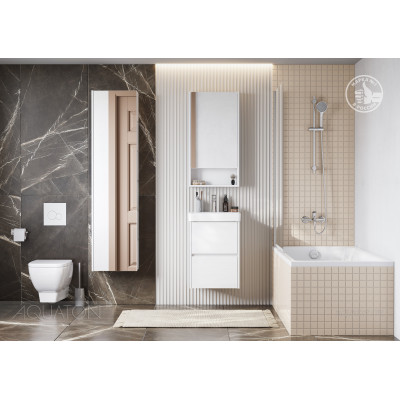 Зеркальный шкаф белый 45см Aquaton Сканди 1A252002SD010