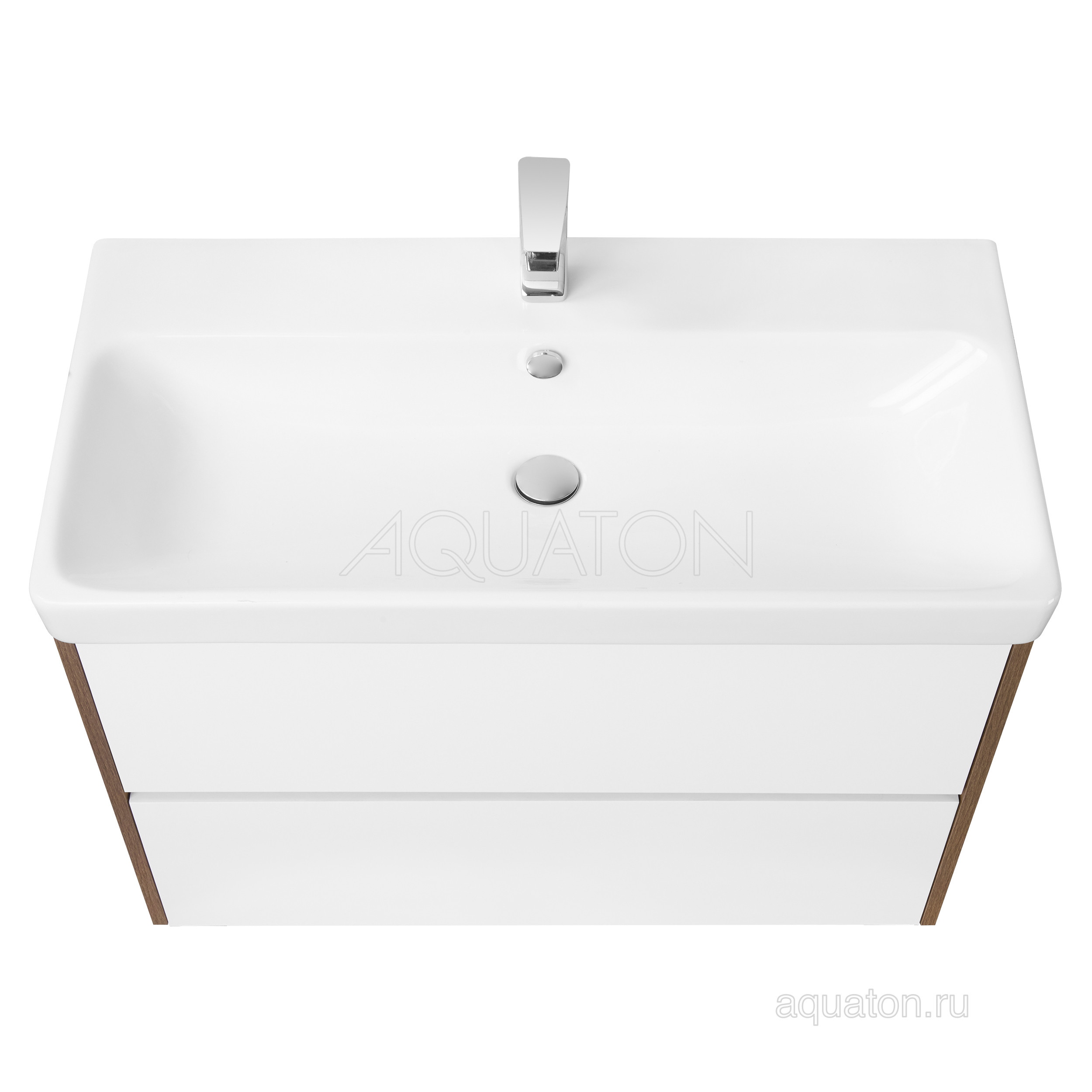 Тумба под раковину дуб/белый 90см AQUATON Сканди 1A251901SDZ90