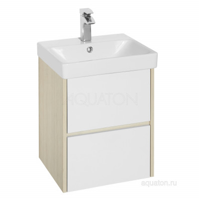 Тумба под раковину дуб/белый 55см AQUATON Сканди 1A251701SDB20