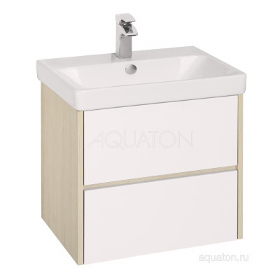 Тумба под раковину дуб/белый 70см AQUATON Сканди 1A251801SDB20