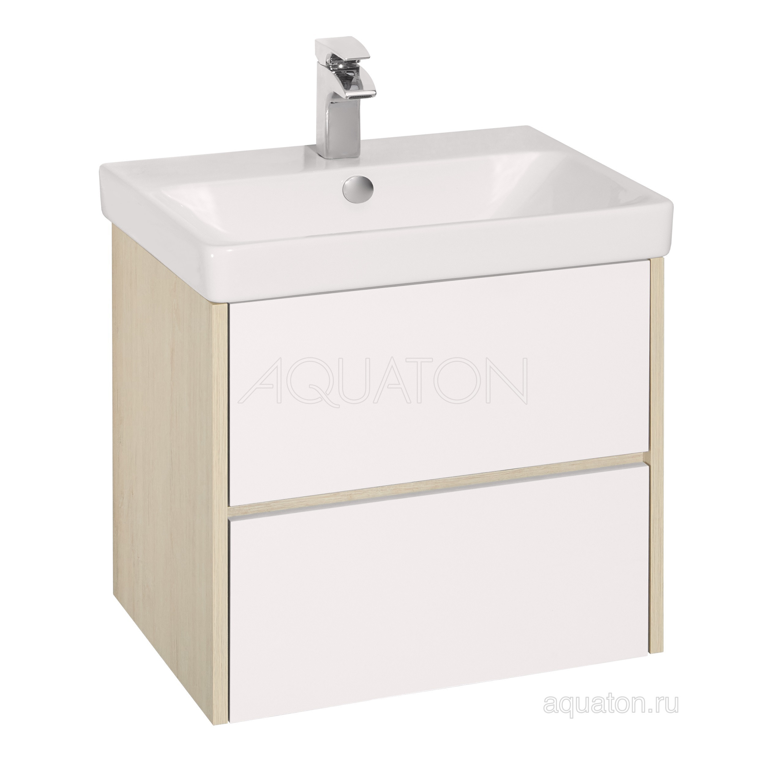 Тумба под раковину дуб/белый 70см AQUATON Сканди 1A251801SDB20