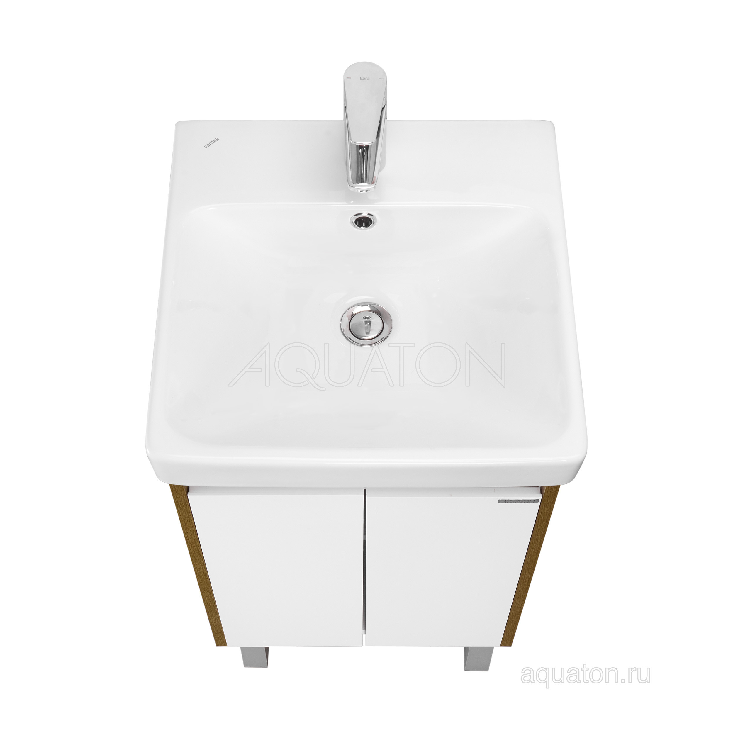 Тумба под раковину дуб/белый 45см AQUATON Сканди 1A278701SDZ90