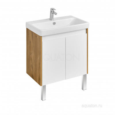 Тумба под раковину дуб/белый 70см AQUATON Сканди 1A278901SDZ90