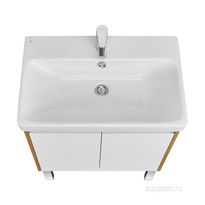Тумба под раковину дуб/белый 70см AQUATON Сканди 1A278901SDZ90