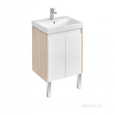 Тумба под раковину дуб/белый 55см AQUATON Сканди 1A278801SDB20