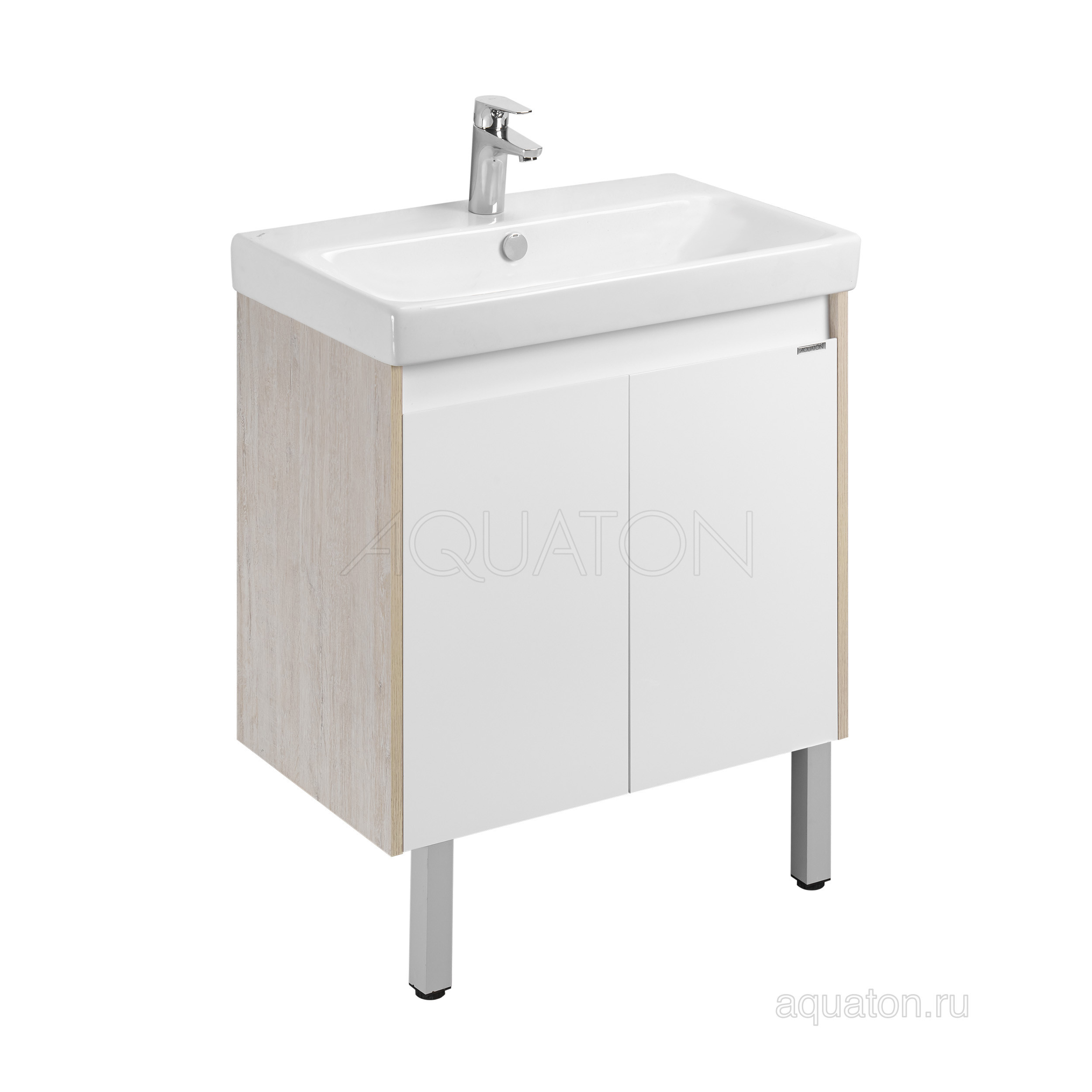 Тумба под раковину дуб/белый 70см AQUATON Сканди 1A278901SDB20