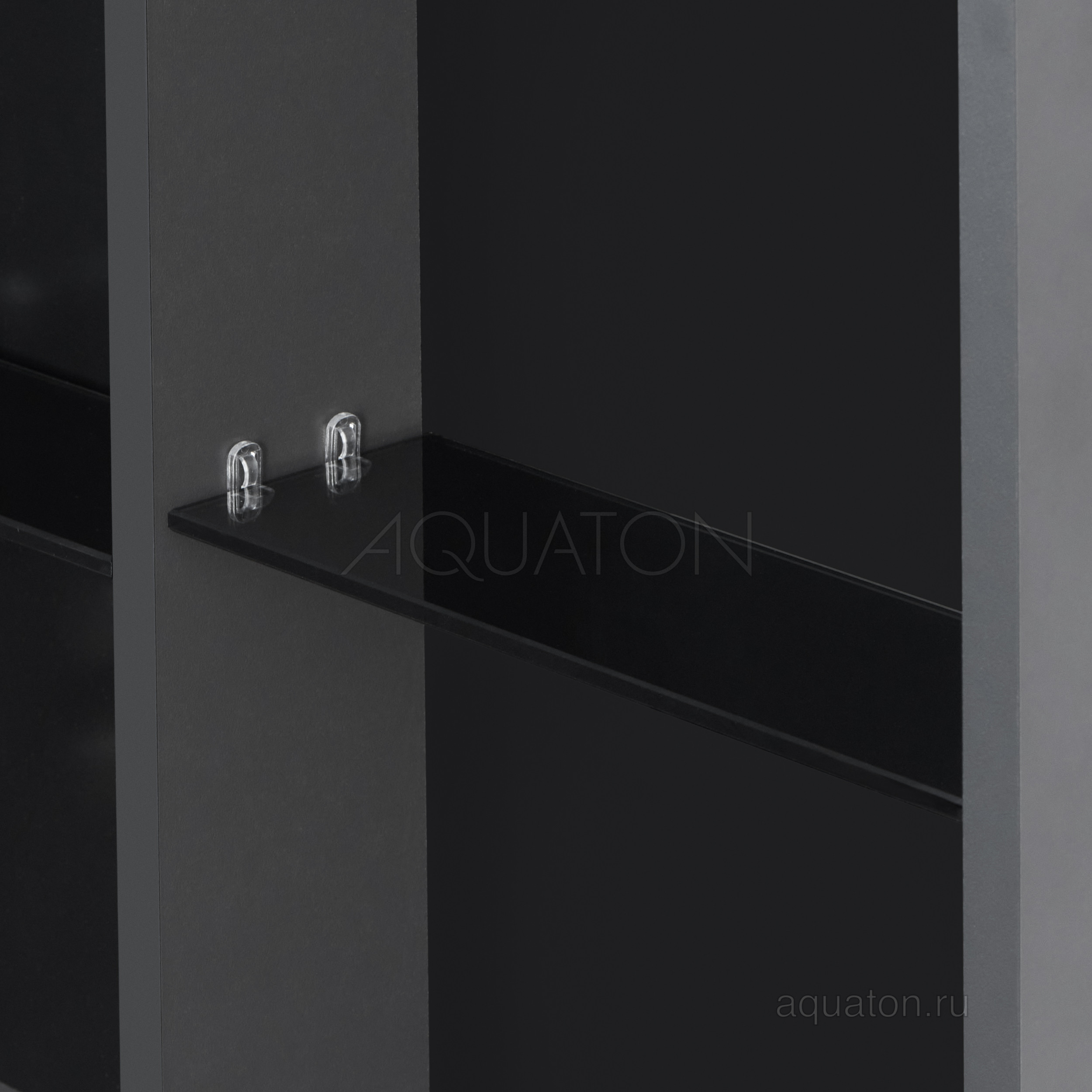 Зеркальный шкаф графит правый 60см Aquaton Сохо 1A258302AJA0R
